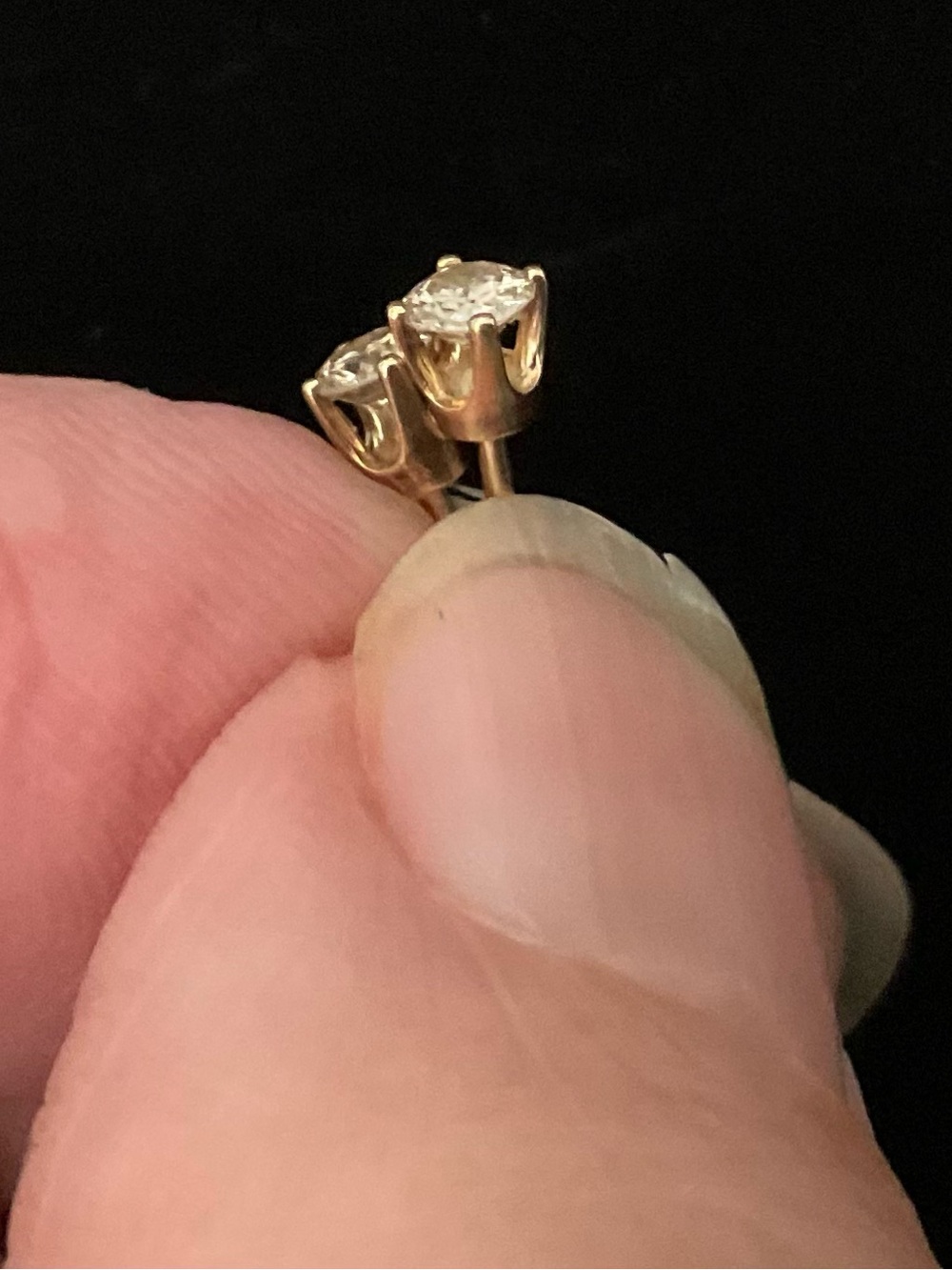 Vintage 1999 Round Brilliant Diamond Stud Earrings Gold - Approx. 0.40-0.50 TCW - Picture 3 of 10